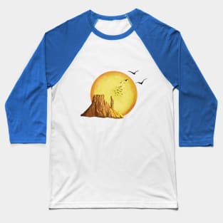 Orange Arizona Desert Sunset Baseball T-Shirt